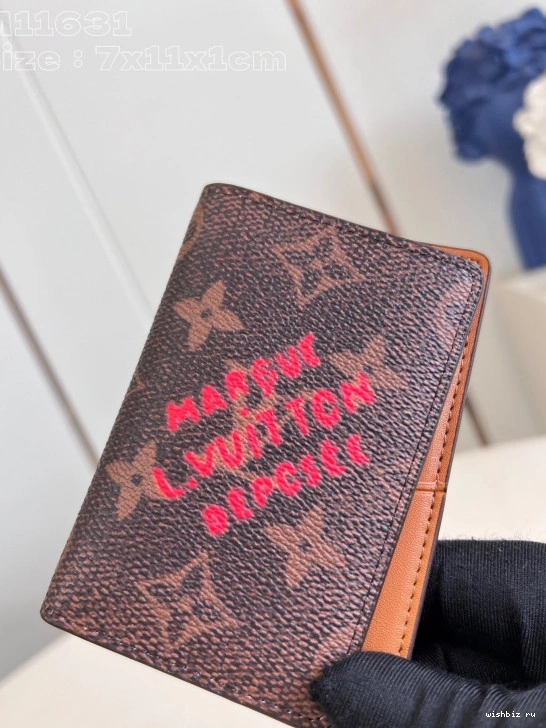 WIS Organizer-7.5*11.1*1 cm LOUIS Pocket VUITTON 0708